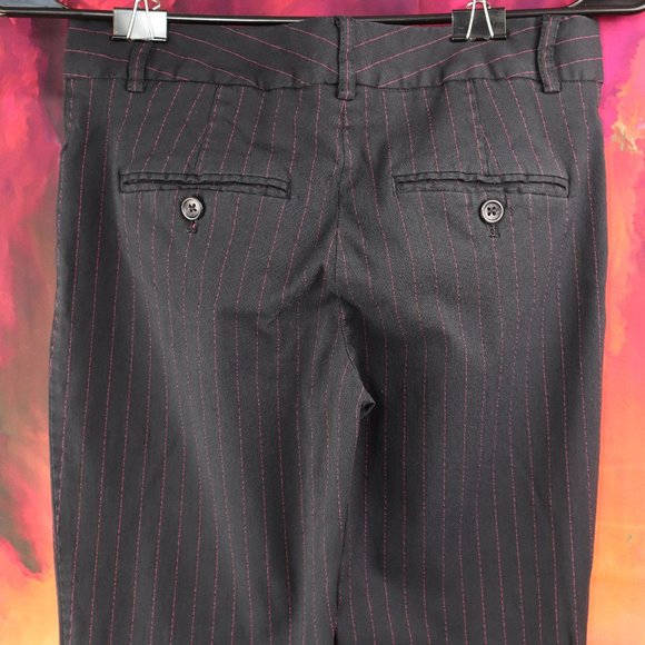 Express Black with Pink Pinstripe Pants, Size 0 - Picture 4 of 6